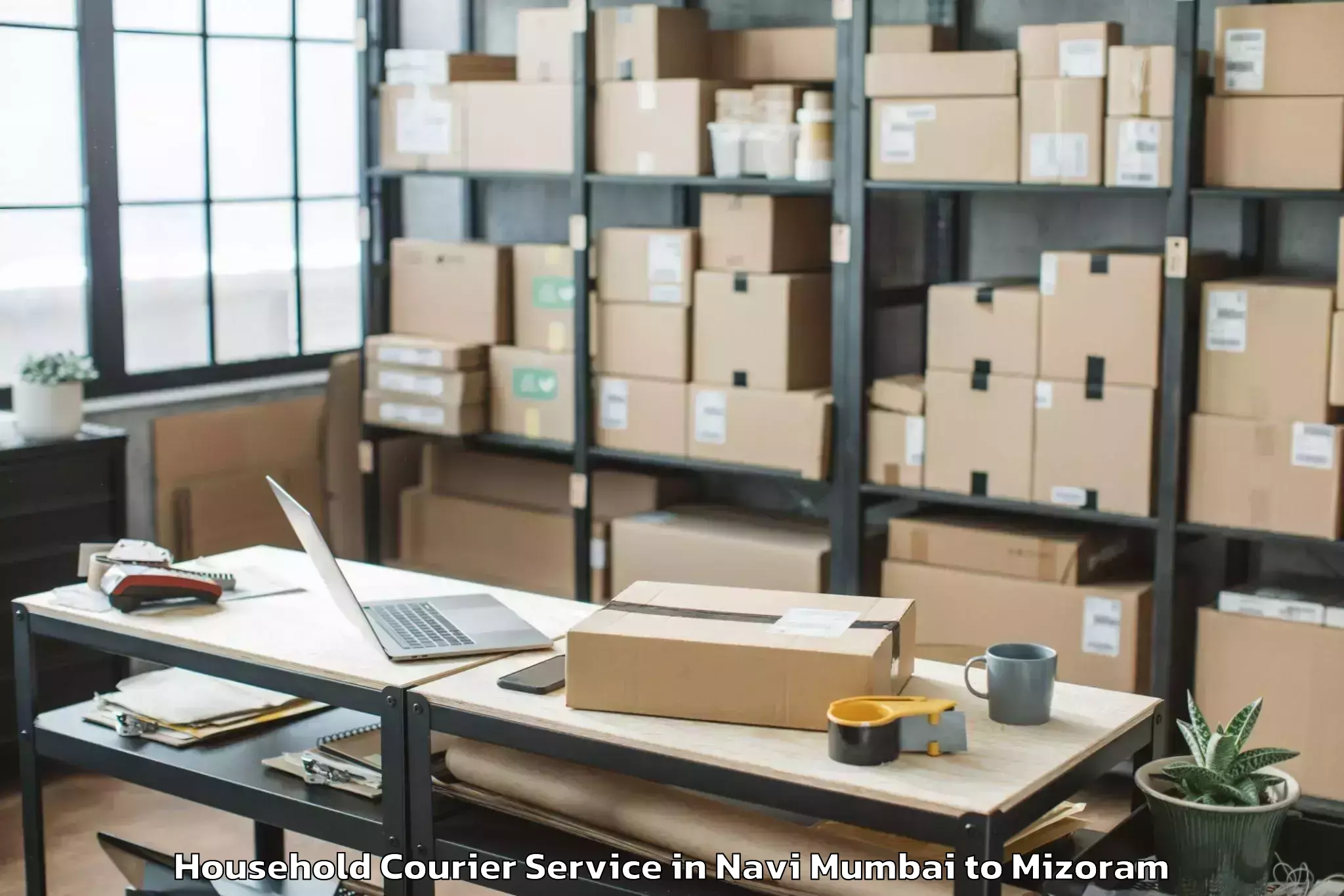 Hassle-Free Navi Mumbai to Darlawn Household Courier